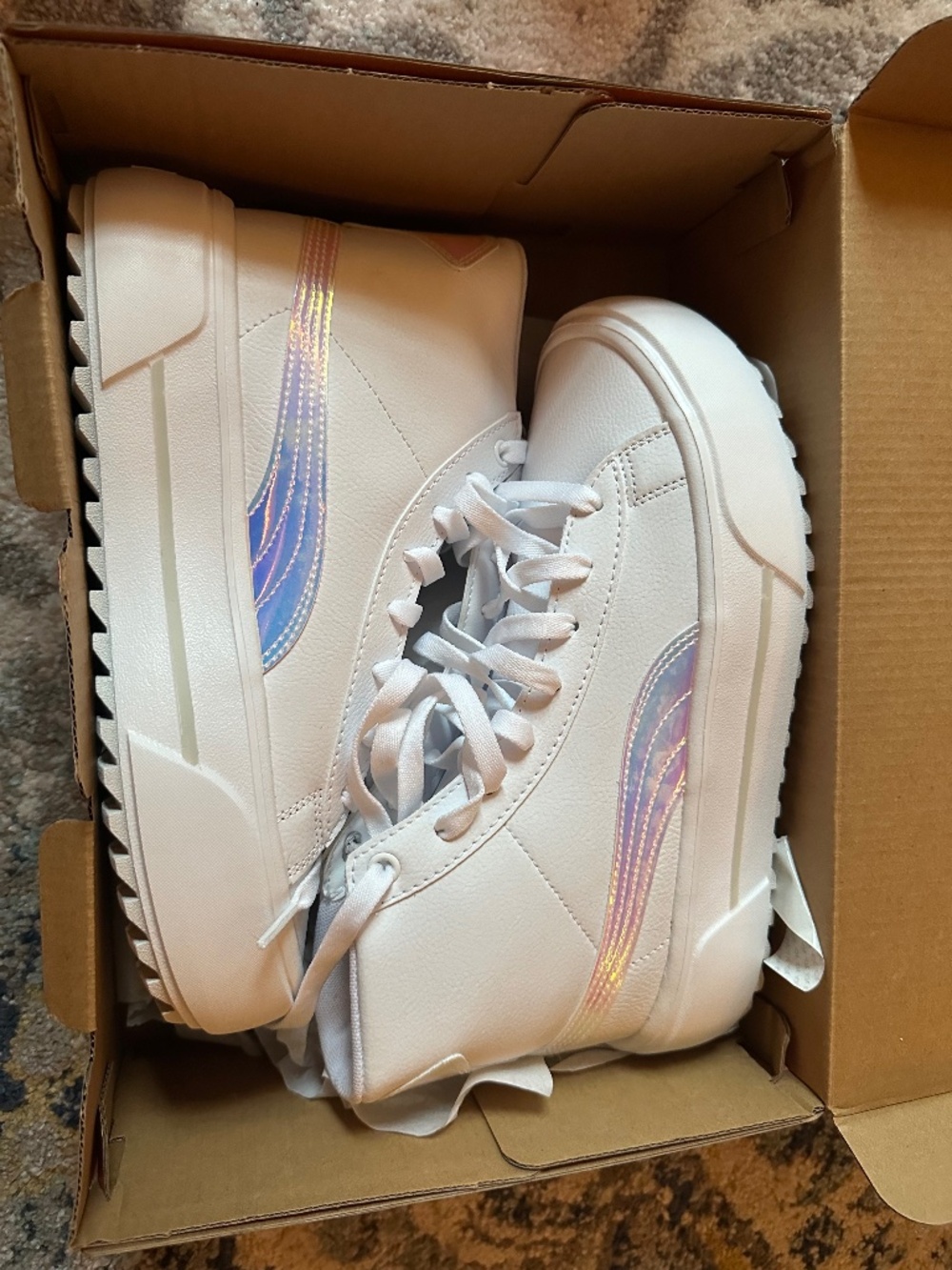 PUMA Women's Kaia Mid Lace Up Platform Sneaker White 8